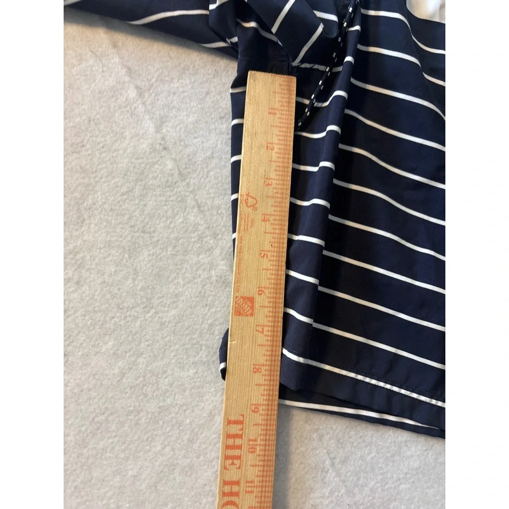 Tommy Hilfiger Mens Striped Swim Trunks Navy Blue‎ Green Board Shorts Large